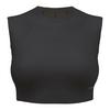 Women s Solid Mesh Crop Swim Top