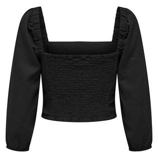 Only Women's Linen-Blend Puff Sleeve Top