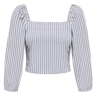 Only Women's Linen-Blend Puff Sleeve Top