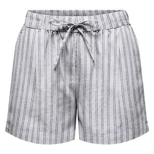 Only Short &agrave; cordon en lin m&eacute;lang&eacute; pour femmes