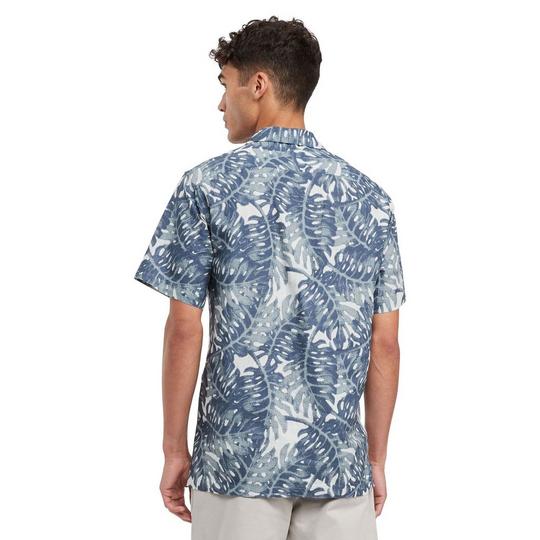Tommy Hilfiger Men s Tropical Print Linen Shirt Blue Size Large
