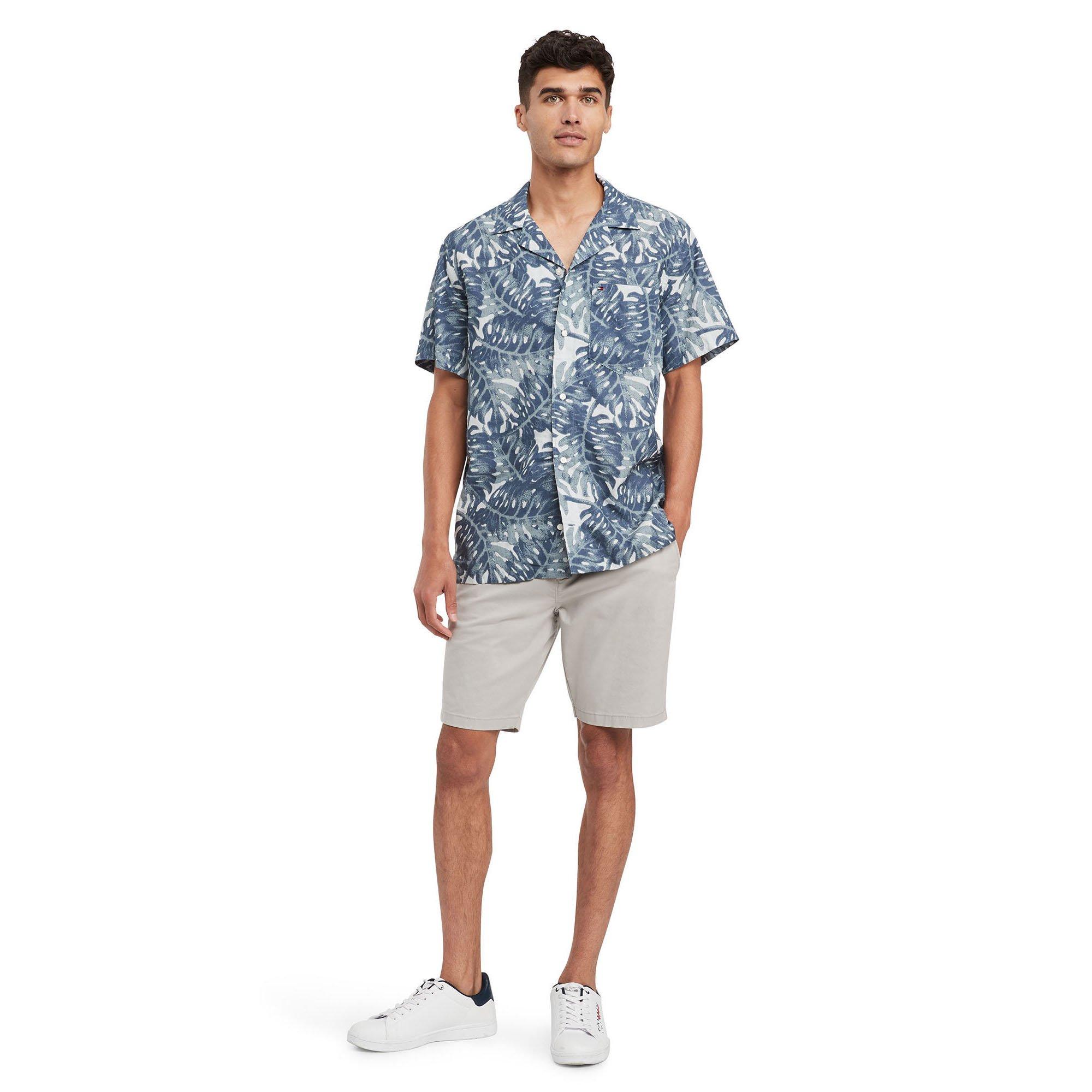Men's Tropical Print Linen Shirt