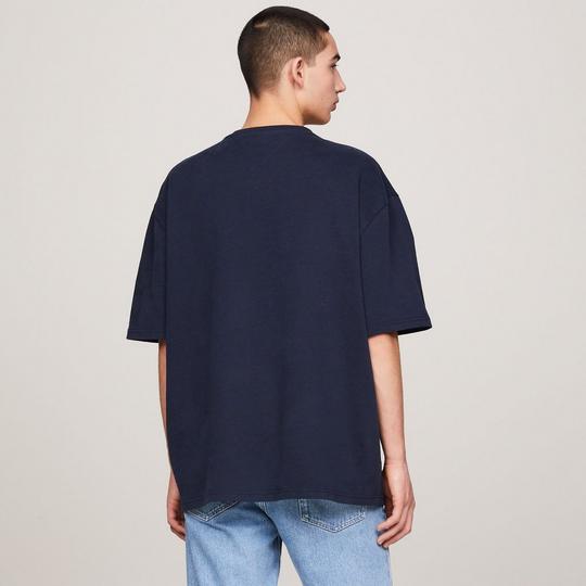 Tommy Hilfiger Men s Badge Oversized T Shirt Navy Size Medium