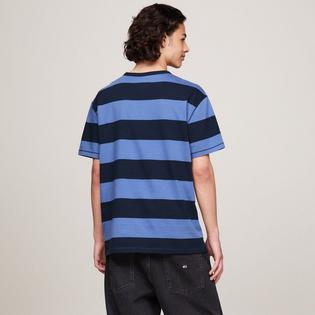 Tommy Hilfiger Men's Stripe Script Logo T-Shirt
