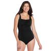 Women s Adjustable Solid Shirred One-Piece Swimsuit  Plus Size 