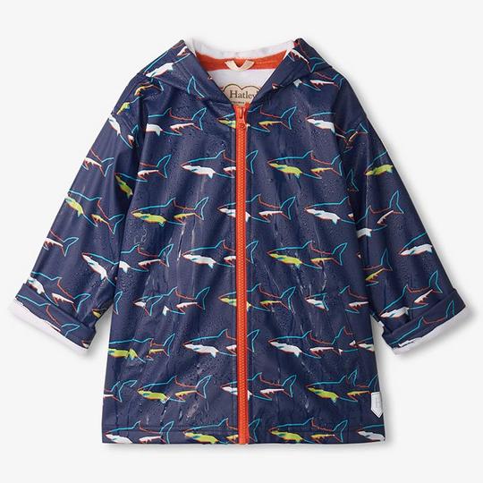 Hatley Manteau de pluie Sharks changeant de couleur pour gar ons  4-8 