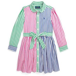 Robe-chandail en popeline de coton rayée pour filles [2-6X]
