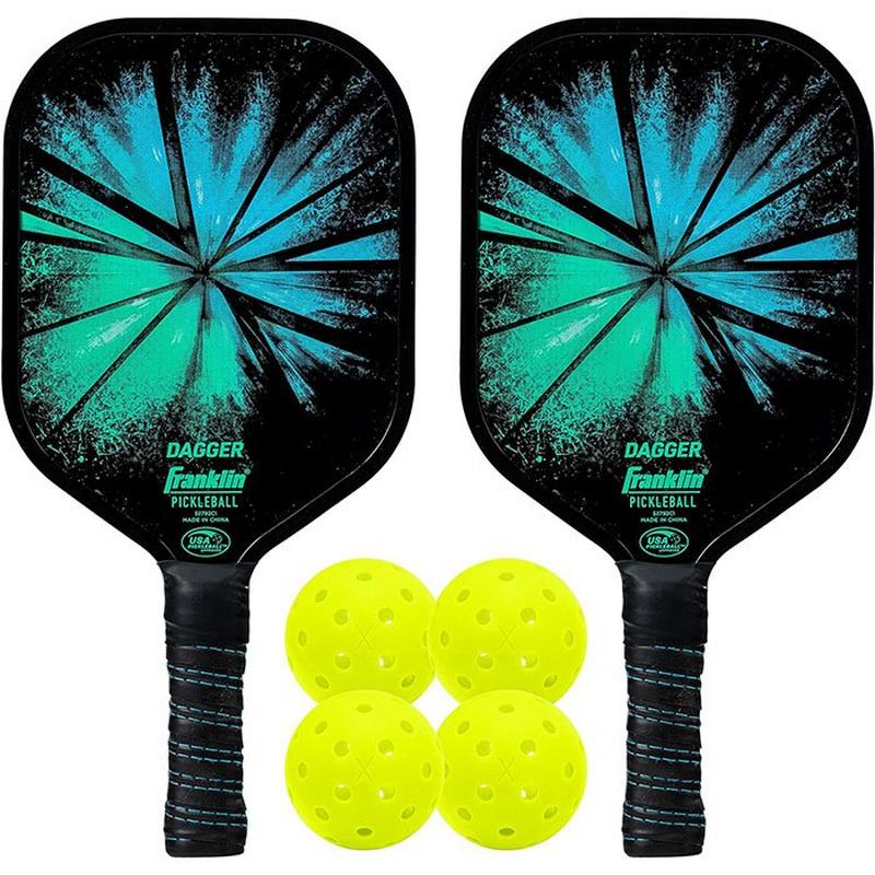 Franklin Raquette de pickleball Dagger + ensemble de balles d'ext&eacute;rieur X-40
