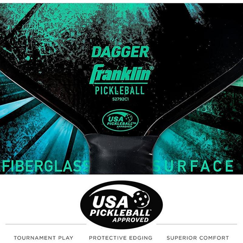 Franklin Raquette de pickleball Dagger + ensemble de balles d'ext&eacute;rieur X-40
