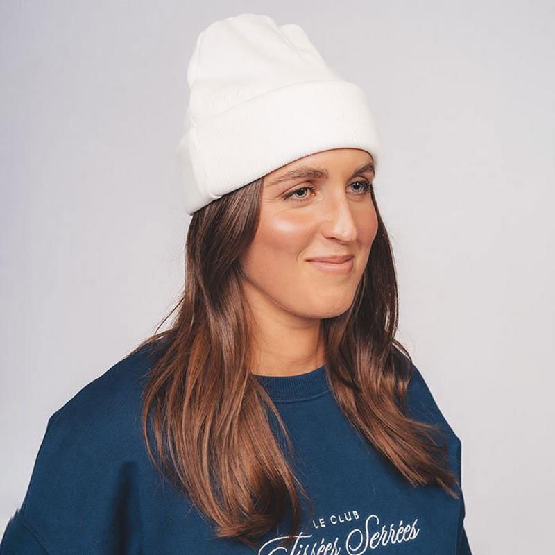 Tiss&eacute;es Serr&eacute;es Tuque Logo en tissu c&ocirc;tel&eacute; pour femmes