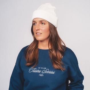 Tiss&eacute;es Serr&eacute;es Tuque Logo en tissu c&ocirc;tel&eacute; pour femmes
