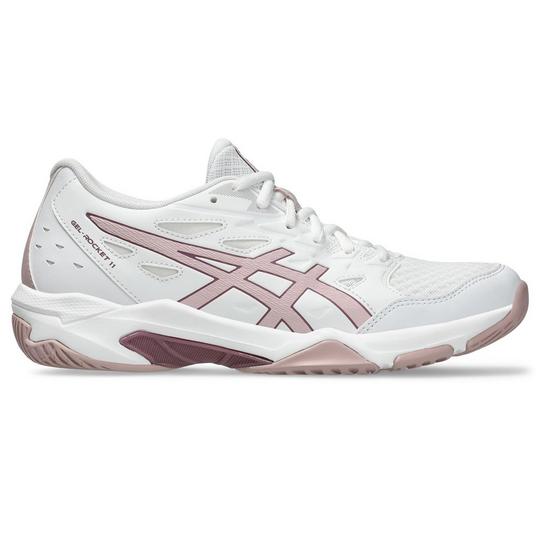 Asics Women s GEL ROCKET 11 Indoor Shoes in White Watershed Rose 8