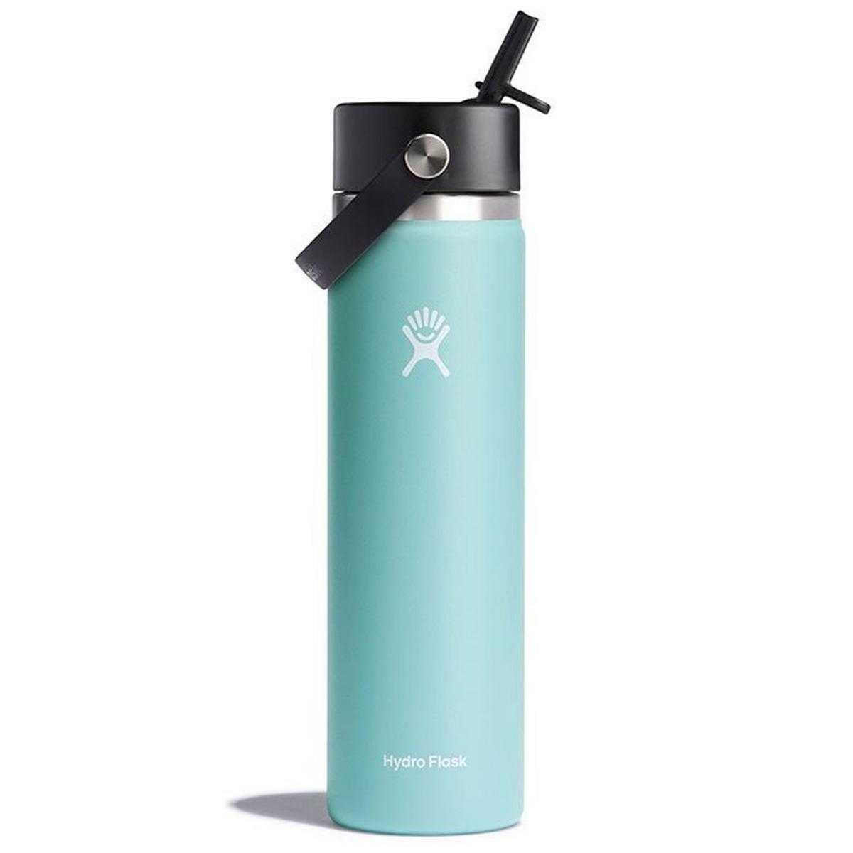 Wide Mouth Insulated Bottle with Flex Straw Cap (24 oz)