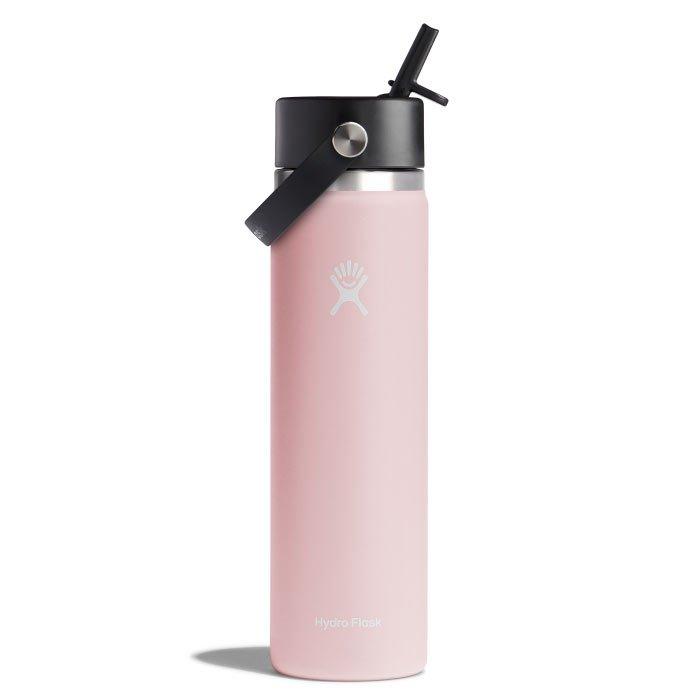 Wide Mouth Insulated Bottle with Flex Straw Cap (24 oz
