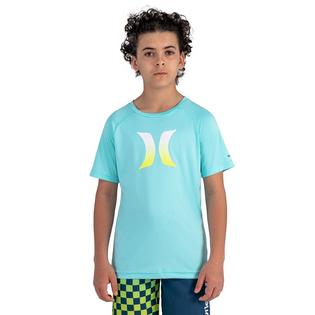 Junior Boys' [8-16] UPF Ombre Logo Short Sleeve Rashguard