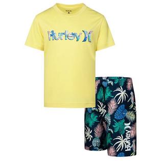 Hurley Ensemble maillot dermoprotecteur Tropical Palm + maillot de bain pour gar&ccedil;ons [4-7]