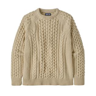 Men's Recycled Wool-Blend Cable Knit Crew Neck Sweater