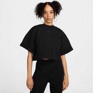 Nike Women's Sportswear Tech Fleece Oversized Short Sleeve Cropped Sweatshirt