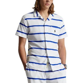 Men's Custom Slim Fit Striped Terry Camp Shirt