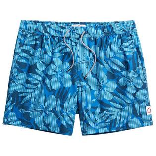 Public Beach Men's Tropical Stripes 2.0 Keep It Tight 6" Classic Swim Trunk