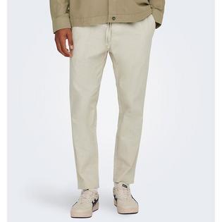Only & Sons Men's Linus Crop Cotton-Linen Pant