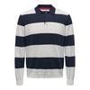 Polo   manches longues en tricot ray  pour hommes