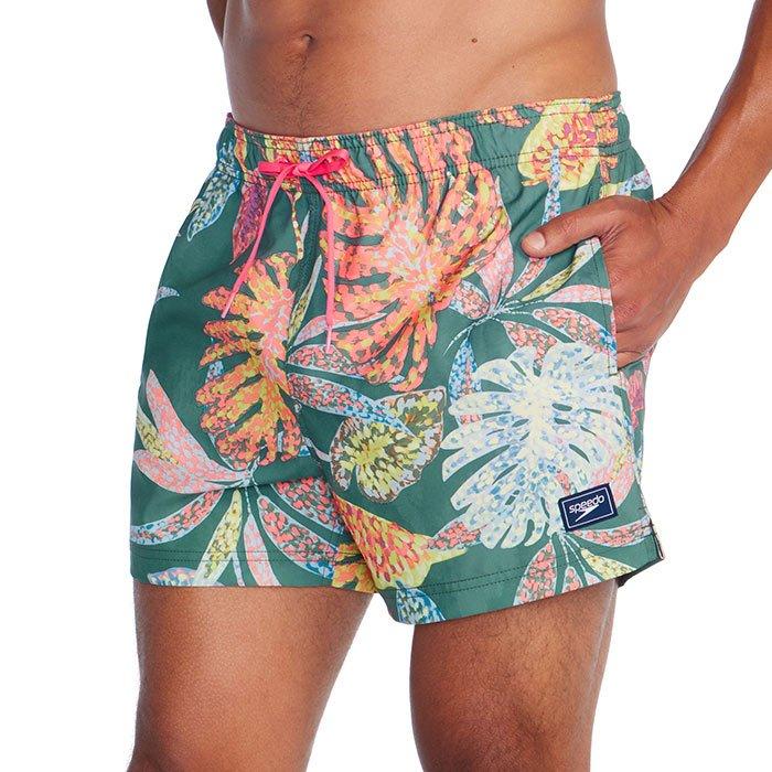 Speedo Herren Badehose Mid Length Redondo – Bedruckt, UPF 50+, Mit Netzeinsatz, 4-Way-Stretch