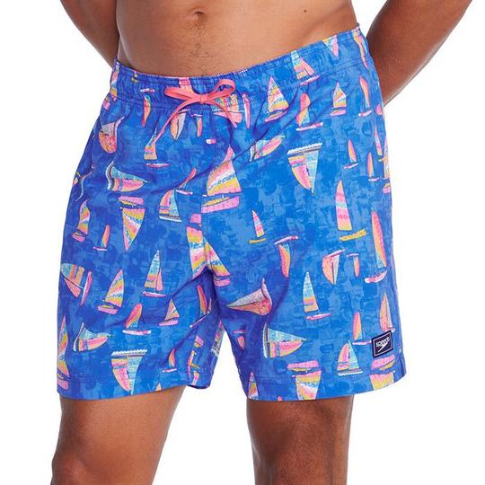 Speedo Men s Printed Redondo Edge 17  Volley Swim Trunk