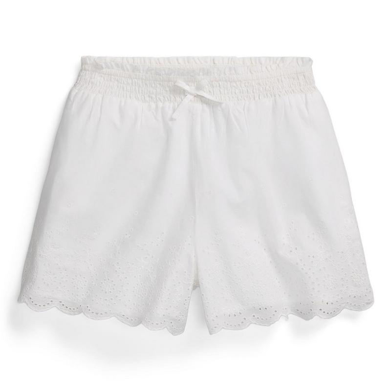 Polo Ralph Lauren Short &agrave; broderie anglaise voile de coton pour filles juniors [7-16]