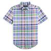 Chemise   manches courtes Oxford en coton   carreaux pour gar ons juniors  8-16 