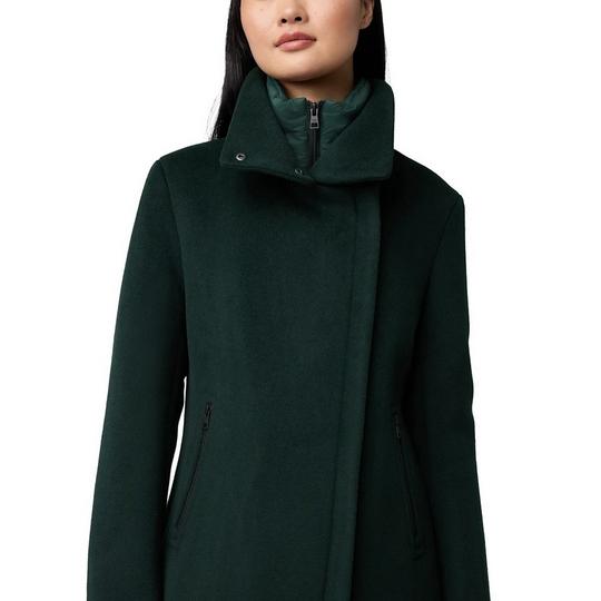 Green wool coat womens on sale