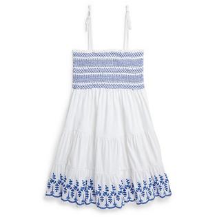 Junior Girls' [7-16] Smocked Eyelet Cotton Jersey Dress