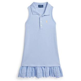 Girls' [2-6X] Eyelet-Embroidered Mesh Polo Dress