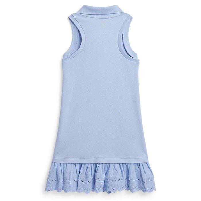 Girls' [2-6X] Eyelet-Embroidered Mesh Polo Dress