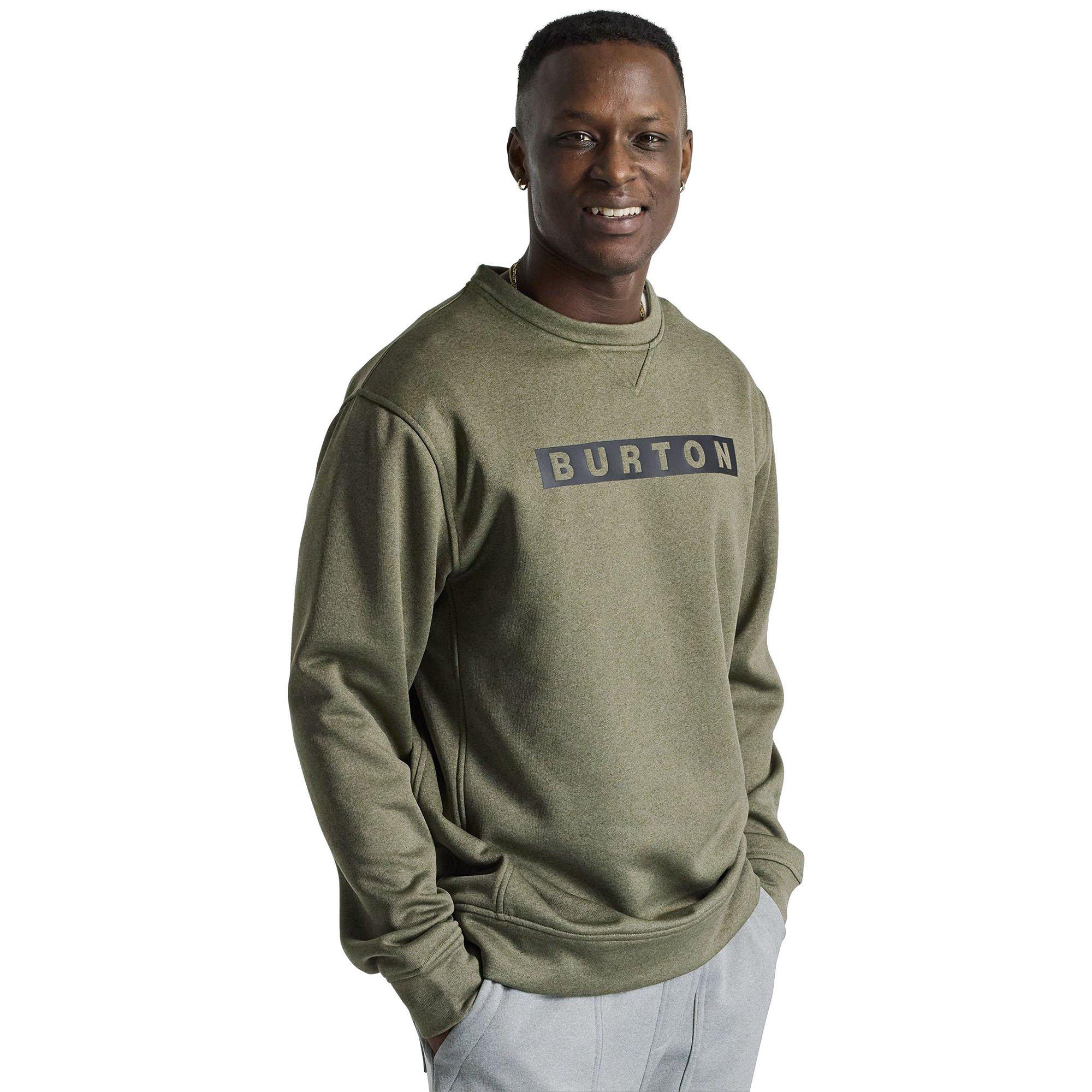 Men s Oak Crew Neck Fleece Sweatshirt Burton Sporting Life Online