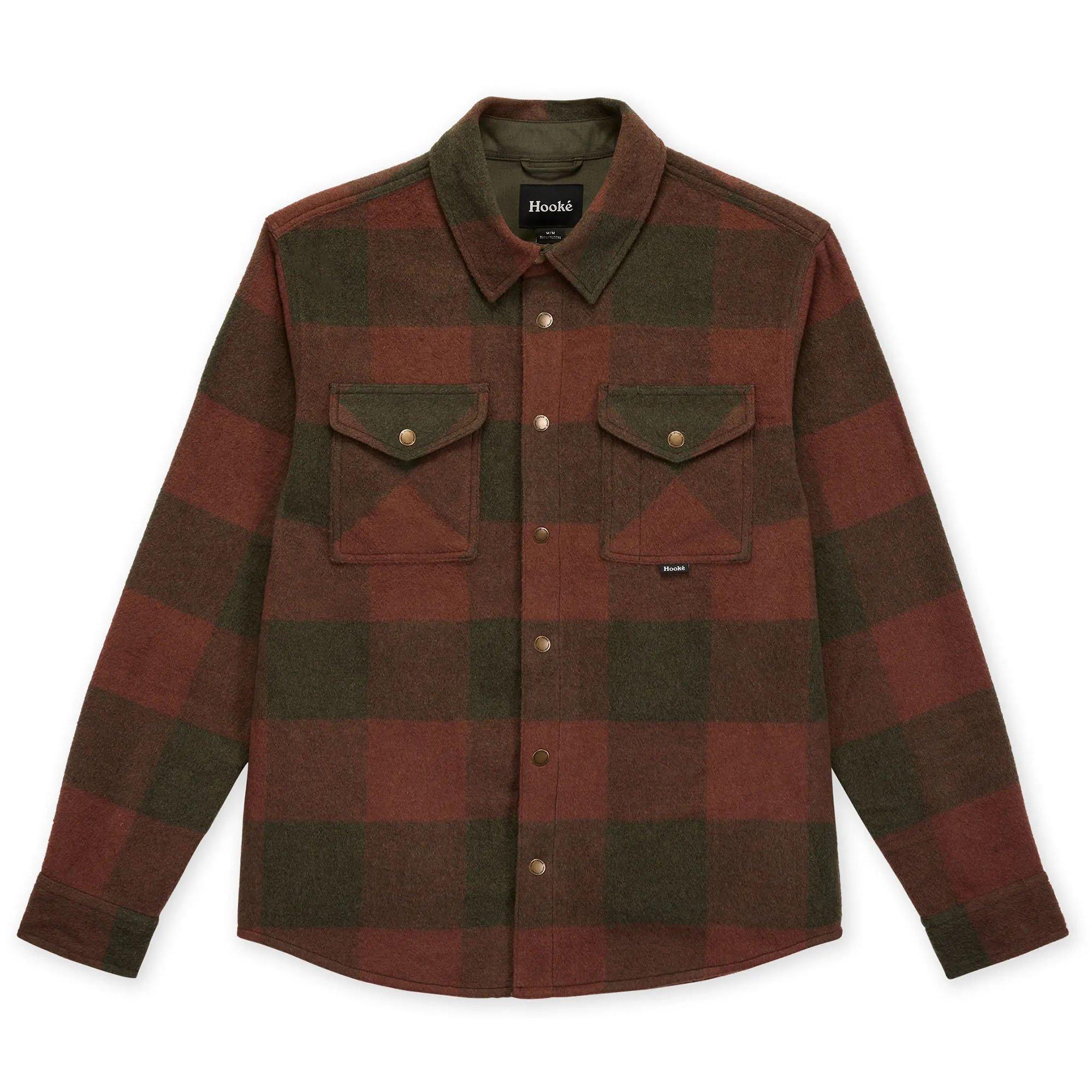 Hooké | Men's Canadian Overshirt, Red/Green, Size Large