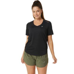 Asics Haut à manches courtes et col en V Road pour femmes