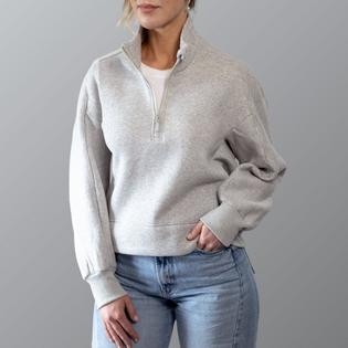  Women's 1/4-Zip Embossed Pullover Sweatshirt