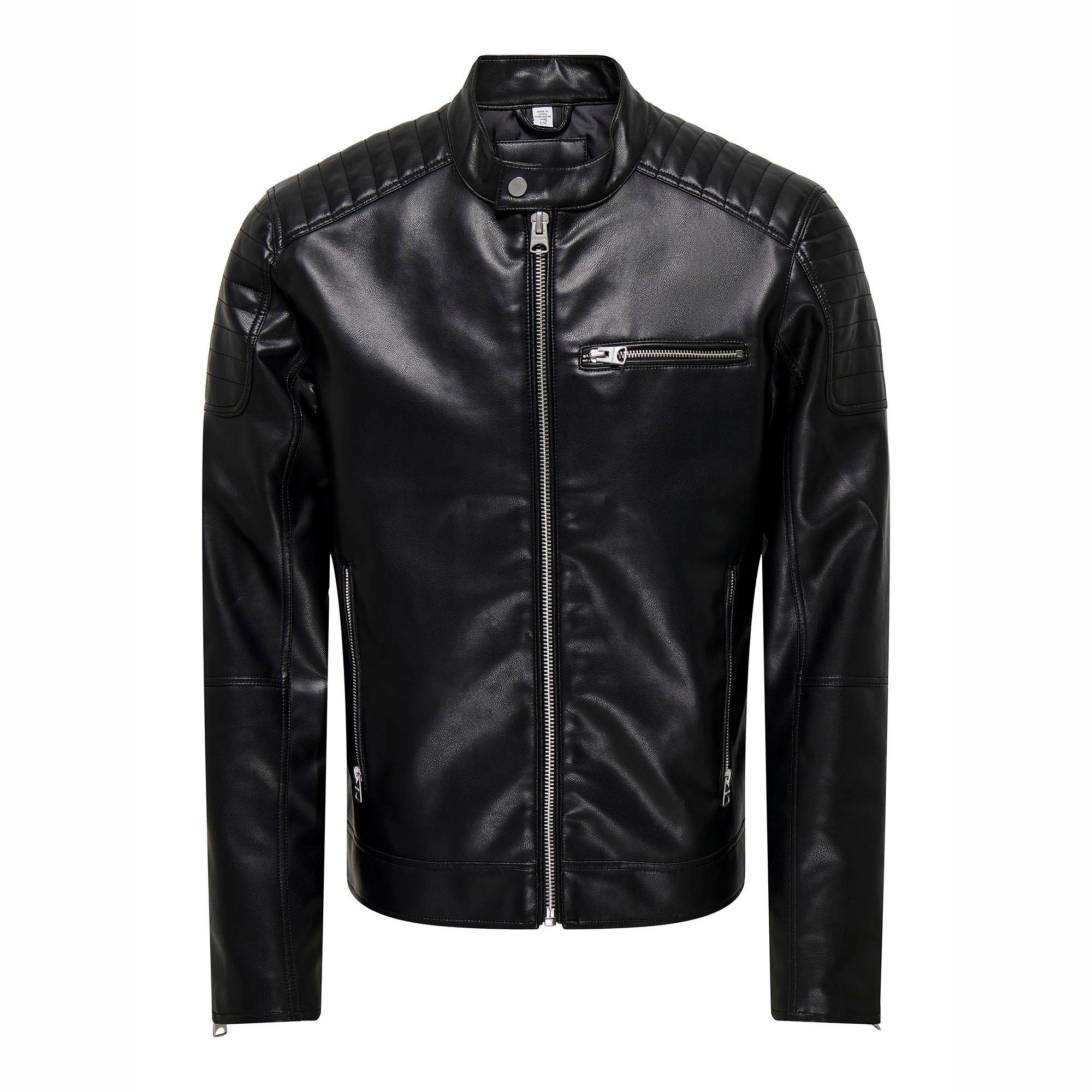 Only saga faux leather jacket store