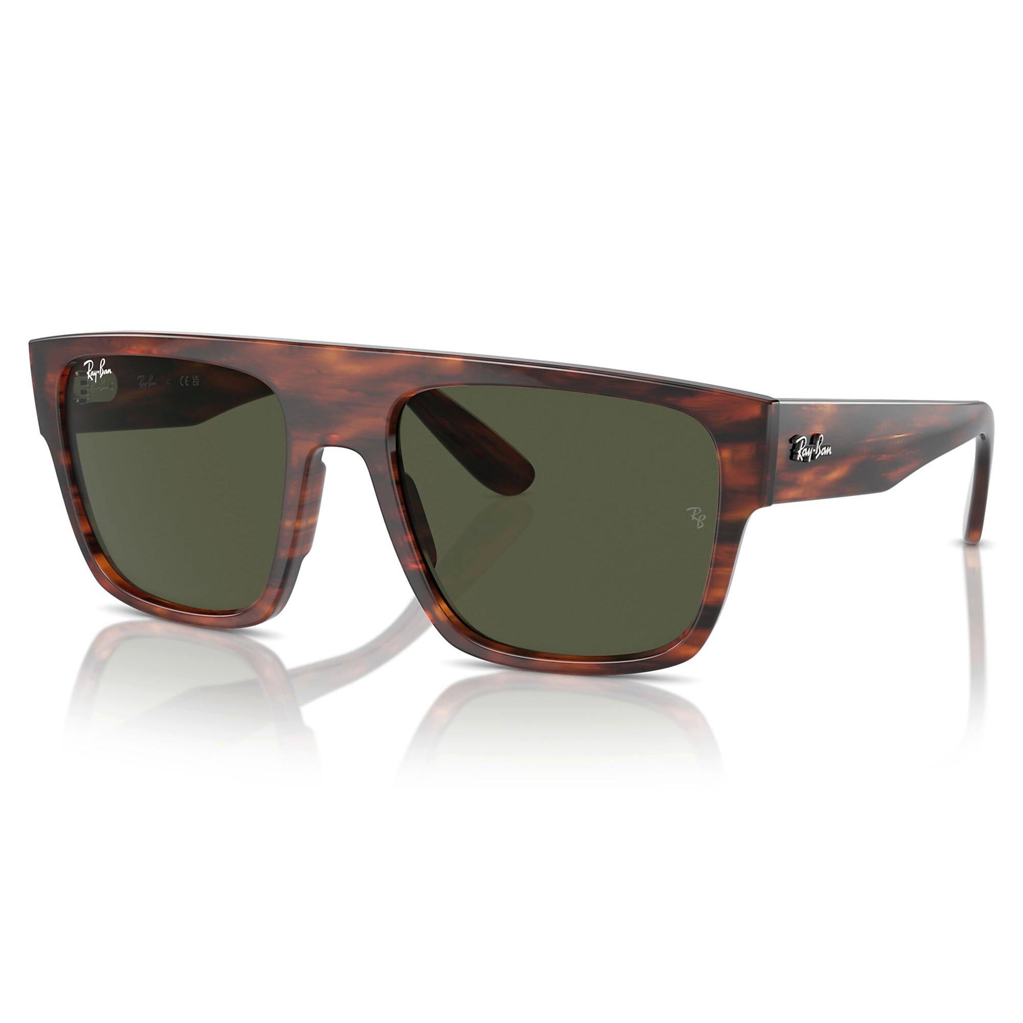 Ray-Ban Drifter Sunglasses Striped Havana Frame Green Lenses 57-20
