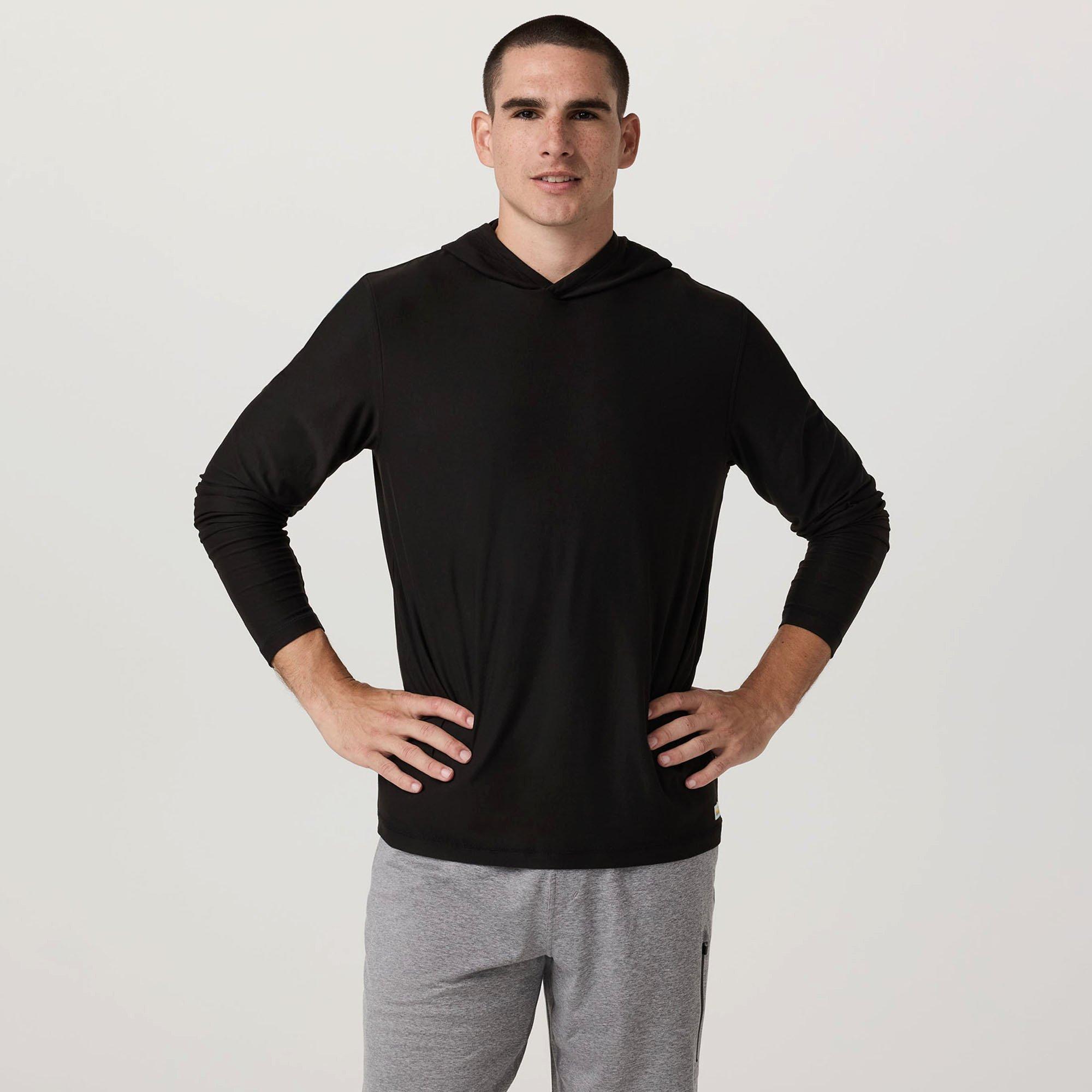 Vuori | Men's Strato Tech Hooded Top, Black, Size Medium