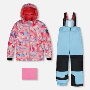 Deux Par Deux Kids' [2-6] Printed Marble Two-Piece Snowsuit
