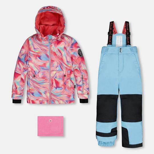 Deux Par Deux Kids   2-6  Printed Marble Two-Piece Snowsuit