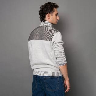 Oak & Ivy Men's Textured Yoke Half-Zip Sweater