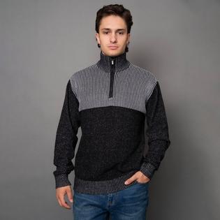 Oak & Ivy Men's Textured Yoke Half-Zip Sweater