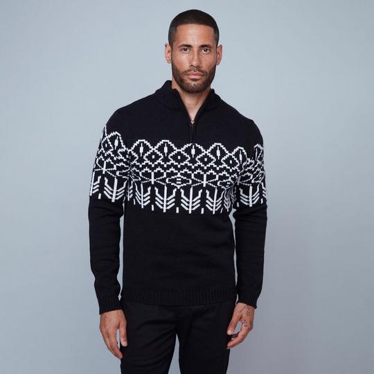 Oak & Ivy Men s Fair Isle Quarter-Zip Sweater