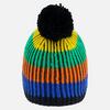 Tuque en tricot multicolore avec pompon pour enfants  2-8 