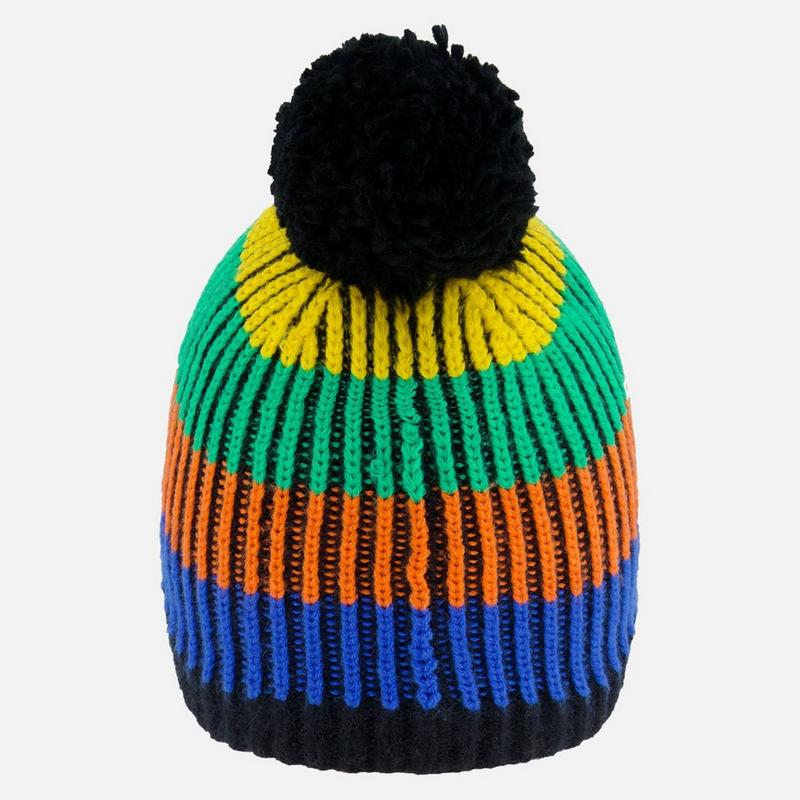 Deux Par Deux Tuque en tricot multicolore avec pompon pour enfants [2-8]
