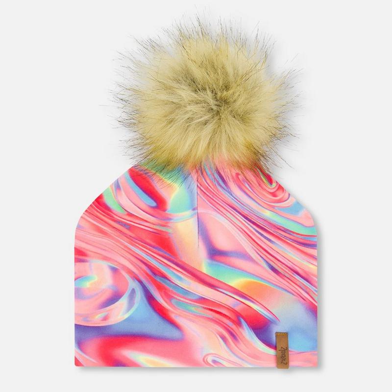 Deux Par Deux Tuque en tricot marbr&eacute; &agrave; pompon pour enfants [2-8]
