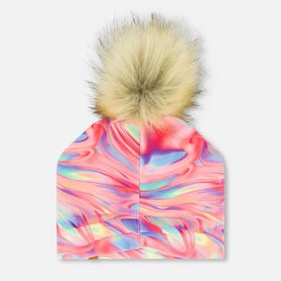 Deux Par Deux Kids' [2-8] Pompom Marbled Knit Hat